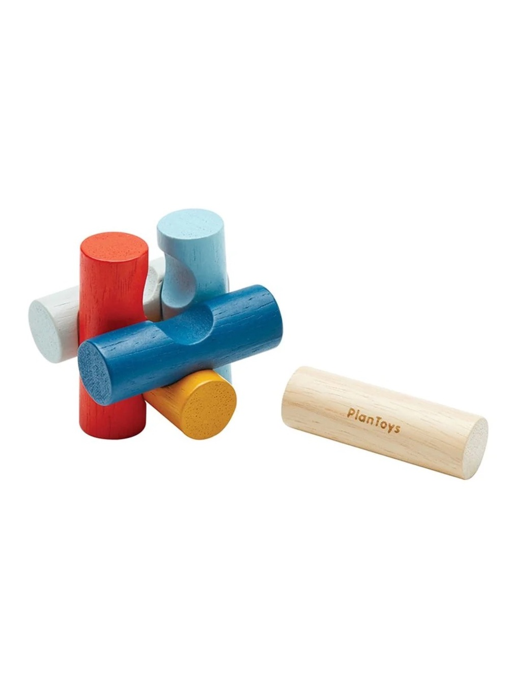 PlanToys Log Puzzle Wooden Balancing Multicolor NIB